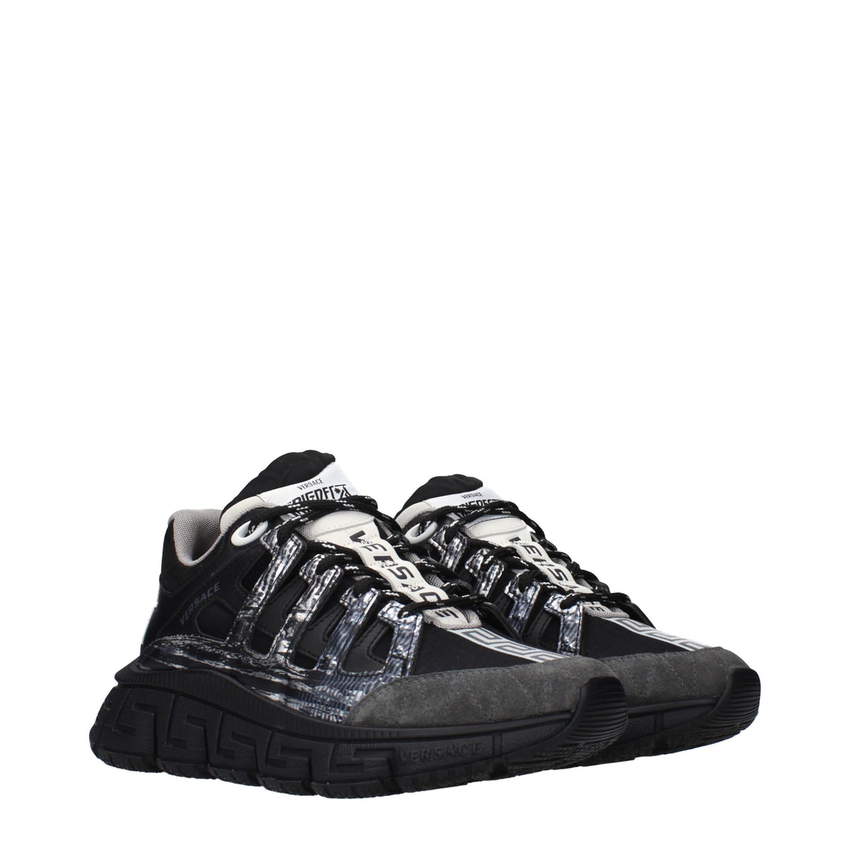 Versace Black Fabric Athletic Sneakers for Women