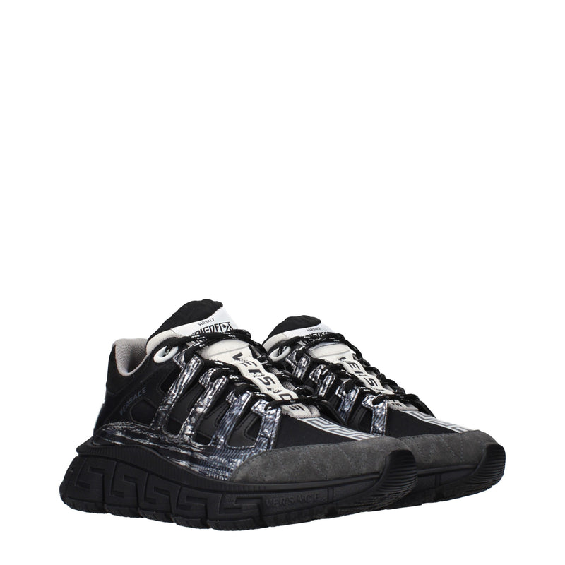 Versace Black Fabric Athletic Sneakers for Women
