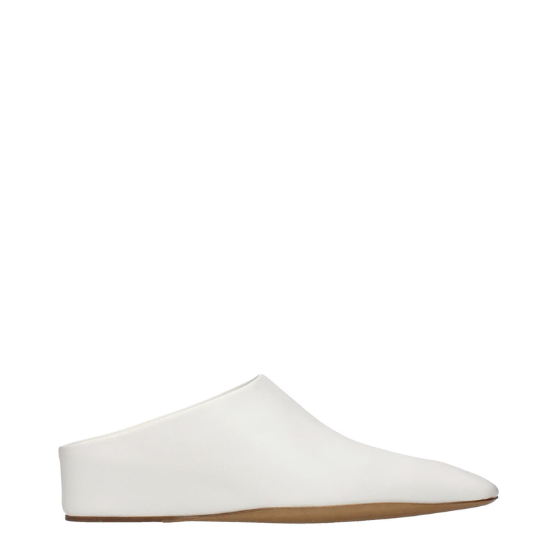 Jil Sander White Leather Slippers for Women