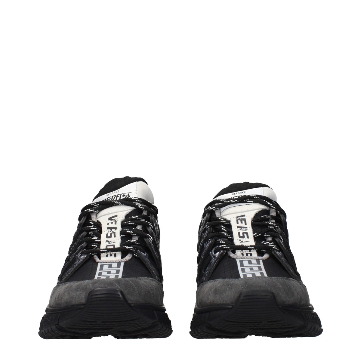 Versace Black Fabric Athletic Sneakers for Women