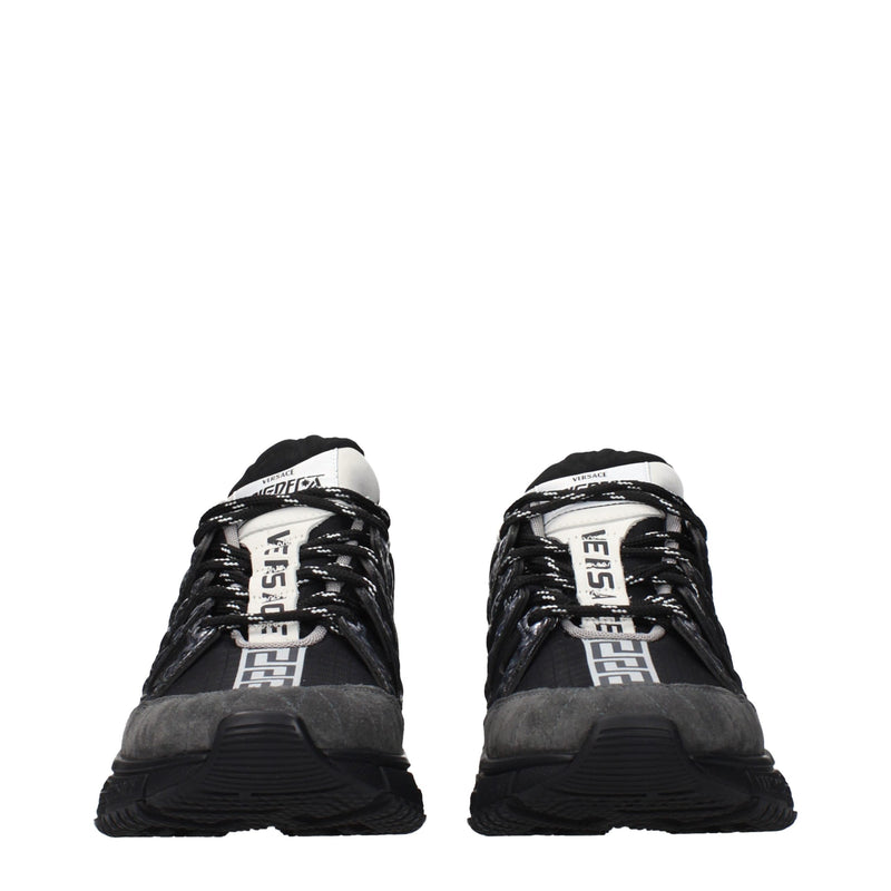 Versace Black Fabric Athletic Sneakers for Women