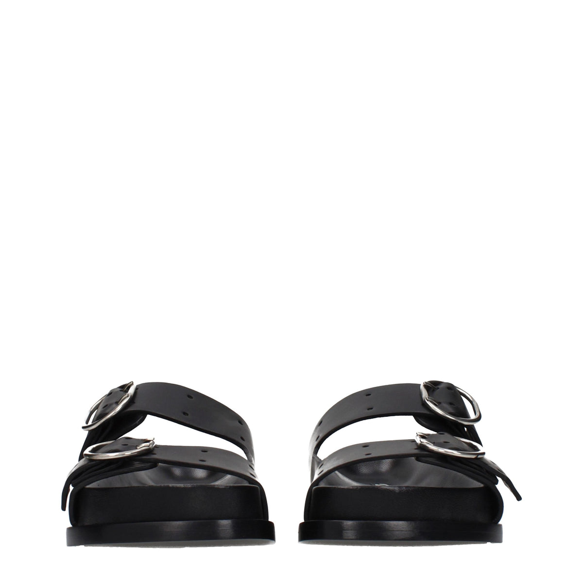 Jil Sander Black Leather Slippers for Women