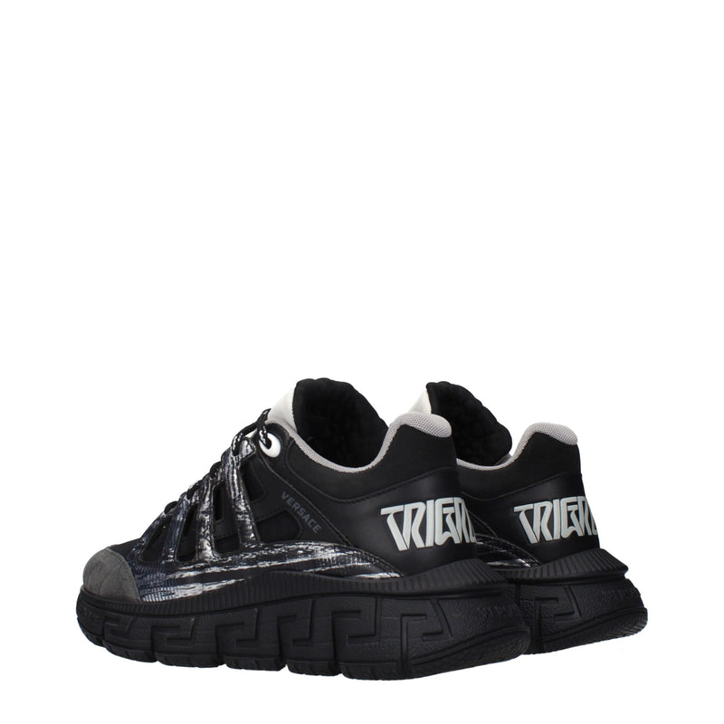 Versace Black Fabric Athletic Sneakers for Women