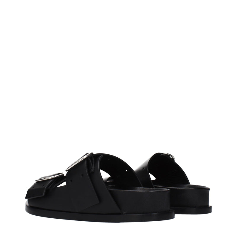 Jil Sander Black Leather Slippers for Women