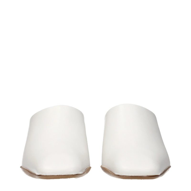 Jil Sander White Leather Slippers for Women