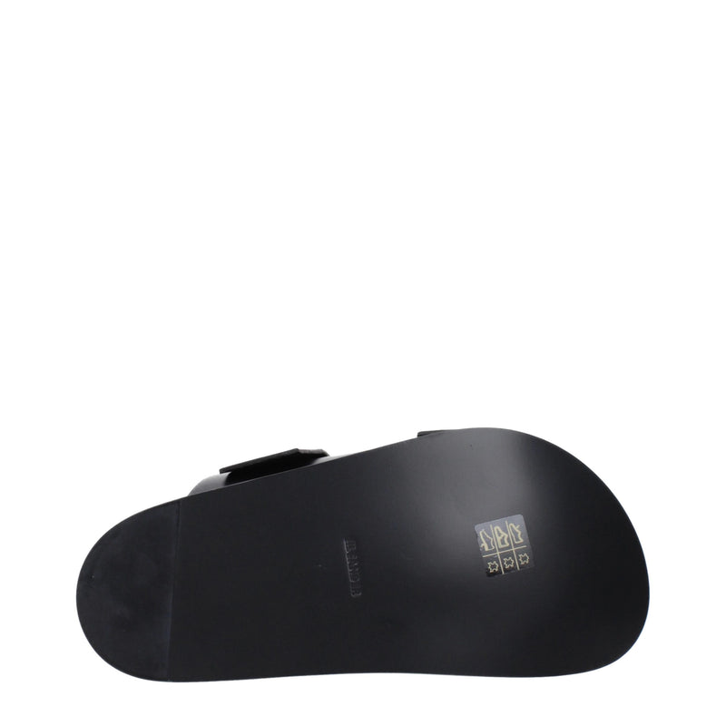 Jil Sander Black Leather Slippers for Women
