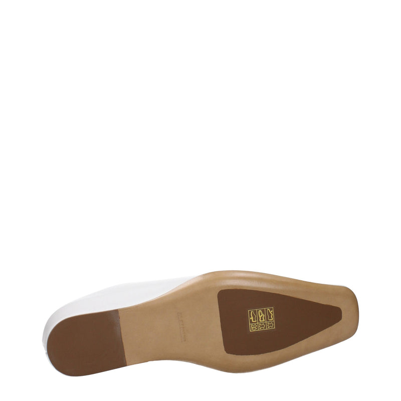 Jil Sander White Leather Slippers for Women