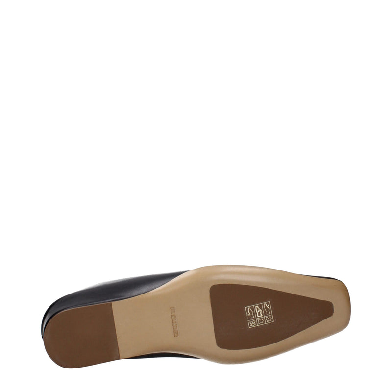Jil Sander Black Leather Slippers for Women