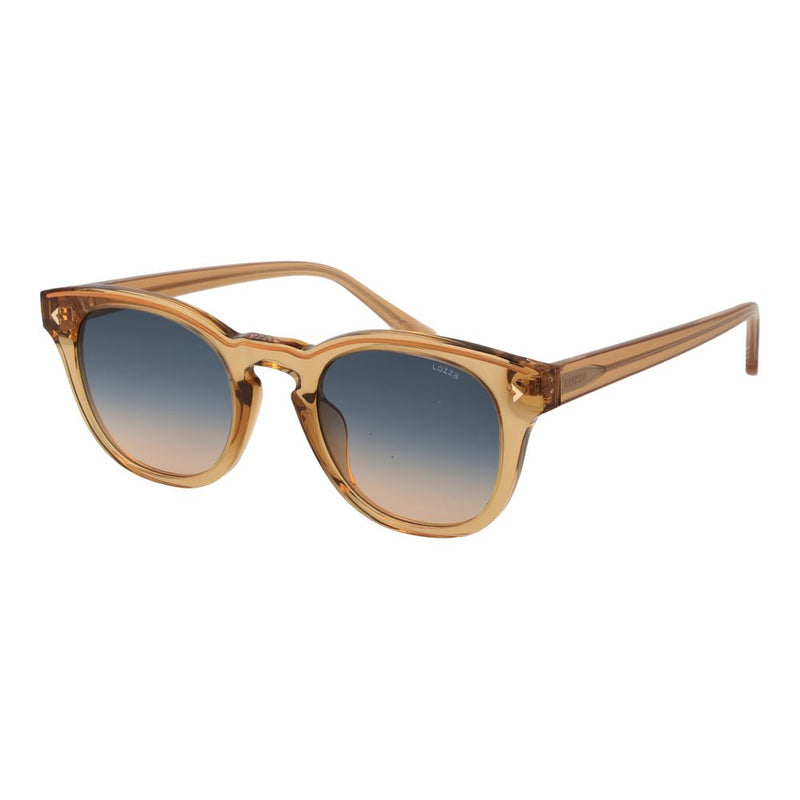 Lozza Beige Plastic Sunglasses with Blue Gradient Lenses