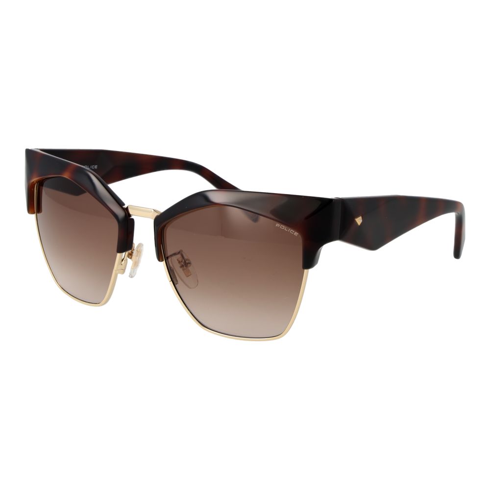 Lunettes de soleil en plastique marron Police pour femmes - Protection UV élégante