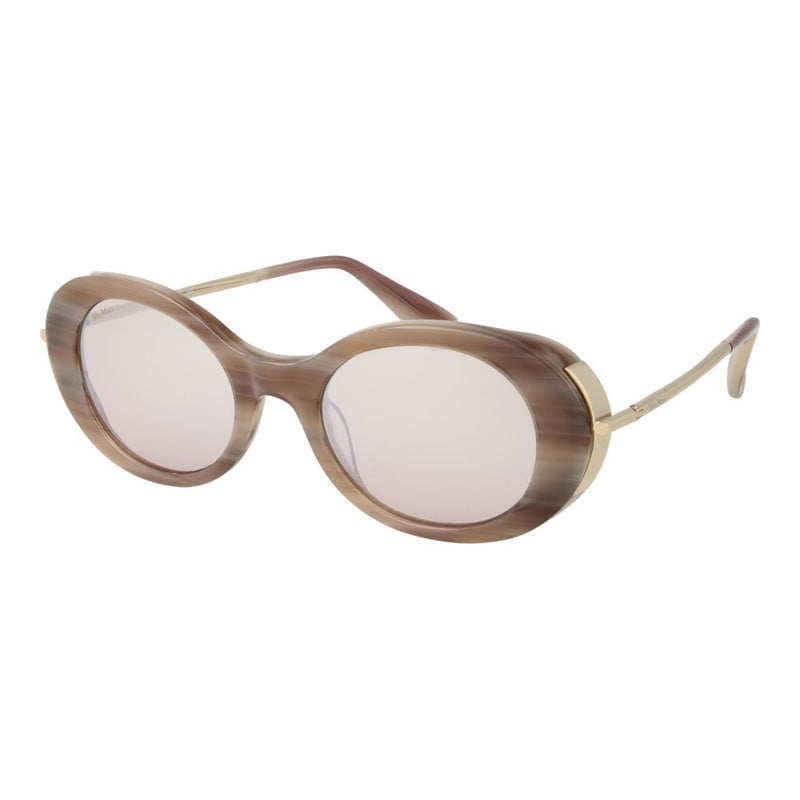 Max Mara Beige Acetate Oval Sunglasses for Women