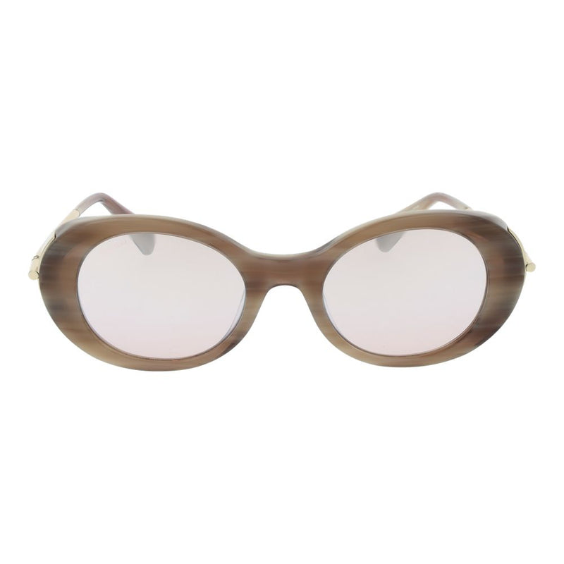 Max Mara Beige Acetate Oval Sunglasses for Women