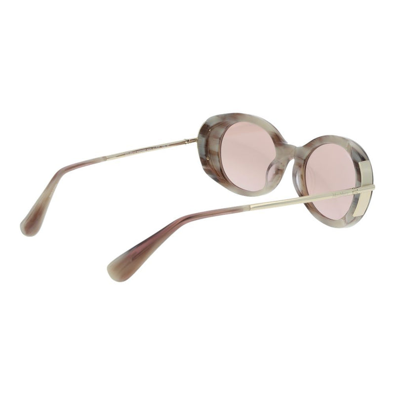 Max Mara Beige Acetate Oval Sunglasses for Women
