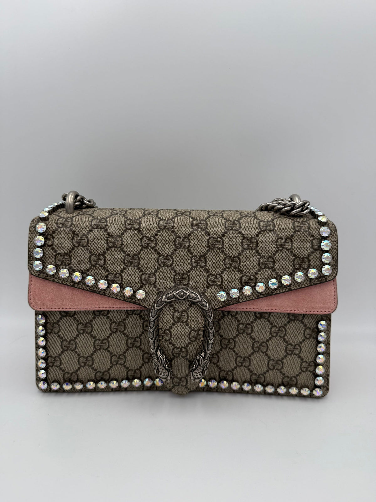 Gucci Dionysus GG Supreme Handbag with Diamantes