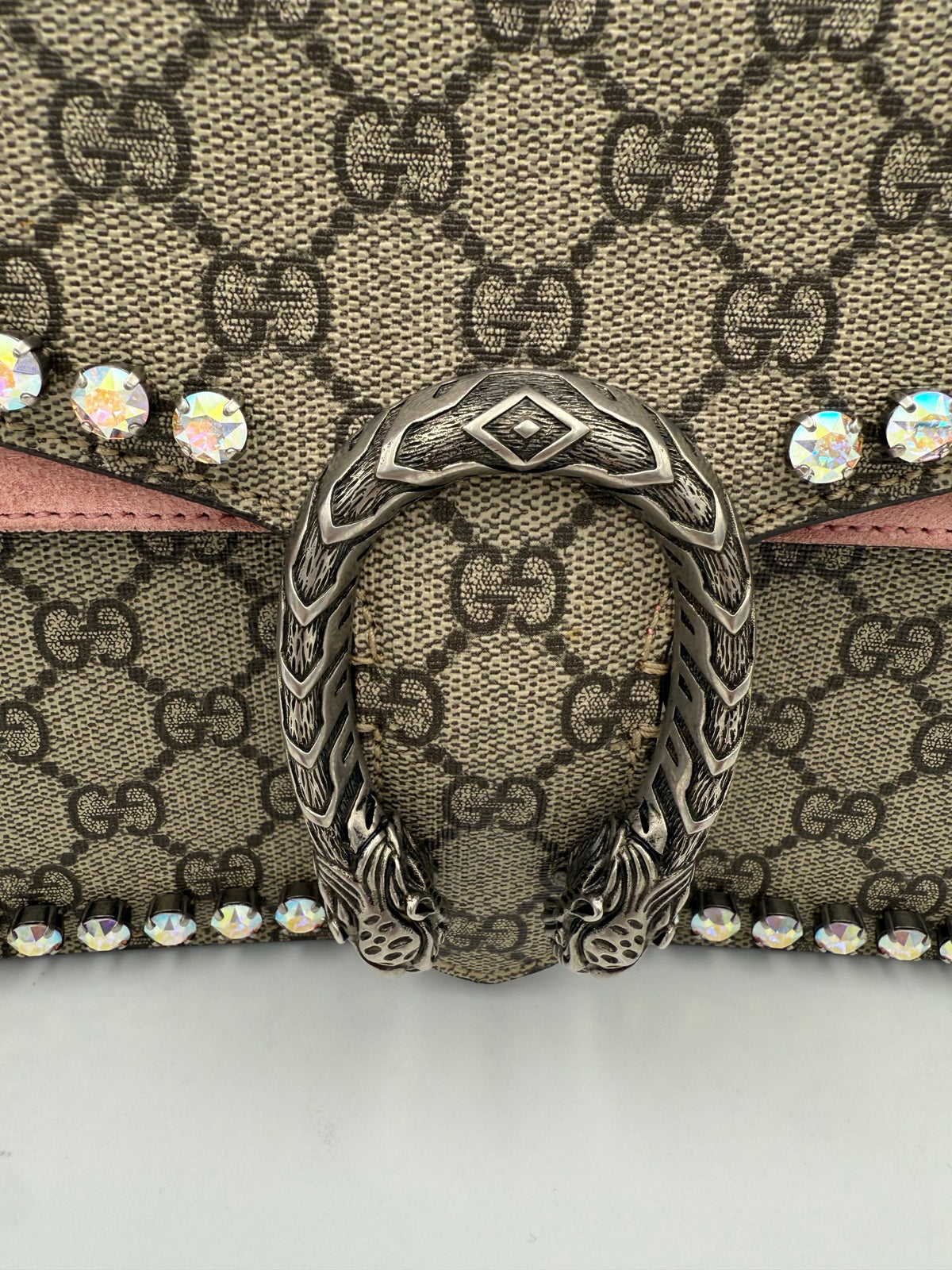 Gucci Dionysus GG Supreme Handbag with Diamantes