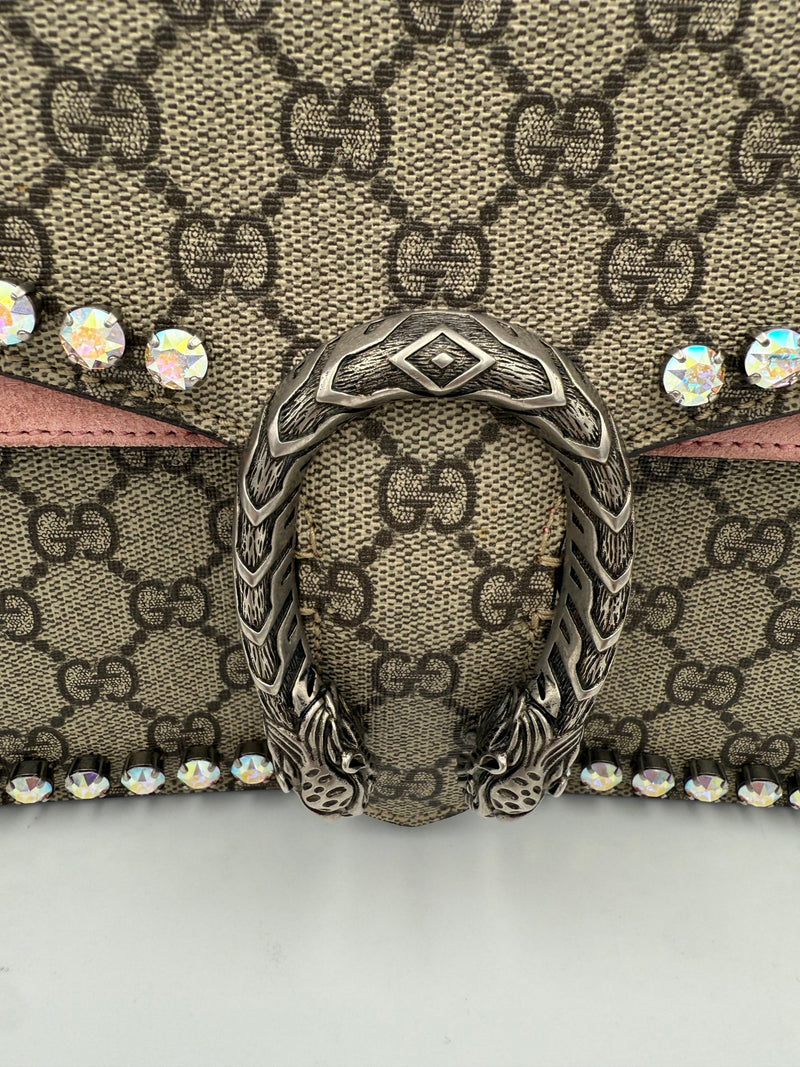 Gucci Dionysus GG Supreme Handbag with Diamantes
