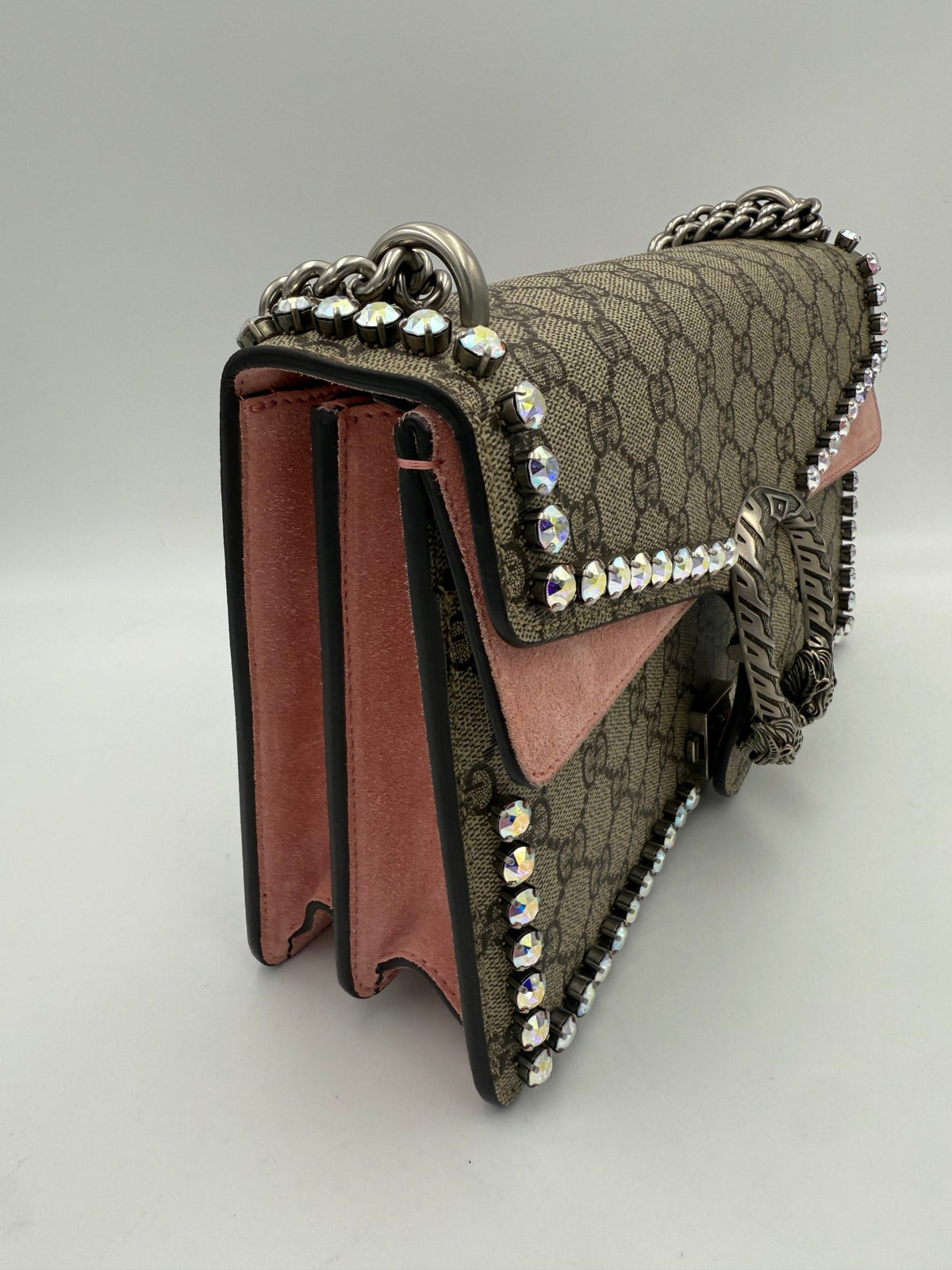Gucci Dionysus GG Supreme Handbag with Diamantes