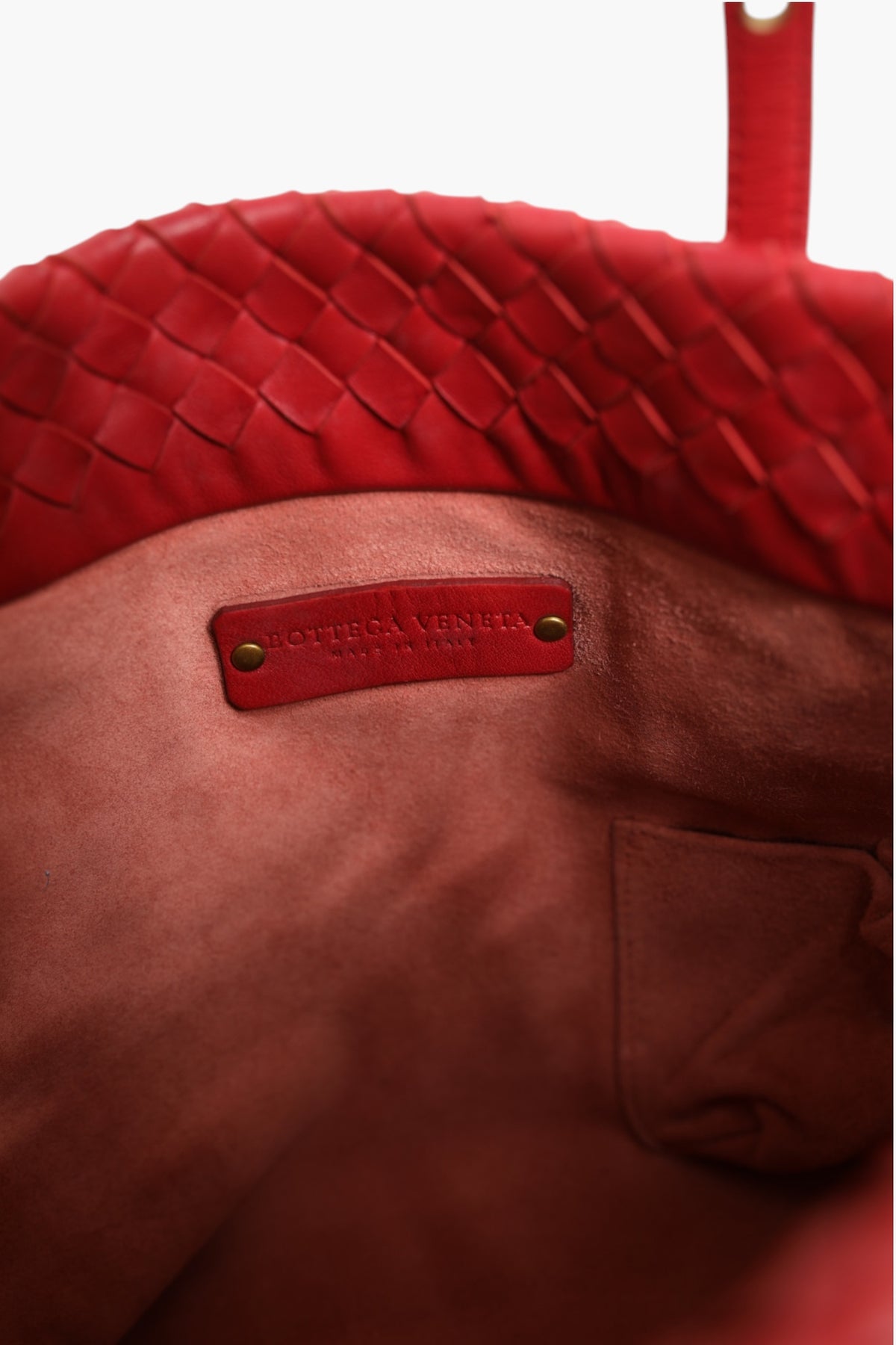 Bottega Veneta Red Intrecciato Leather Tote Bag
