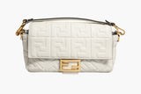 Fendi FF Embossed Baguette Nappa Leather Bag