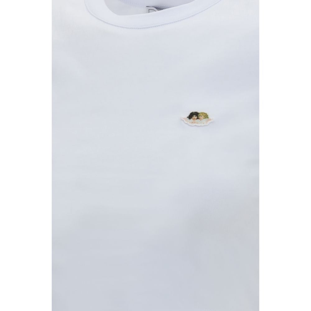 Fiorucci White Cotton Angels Patch Cropped T-Shirt