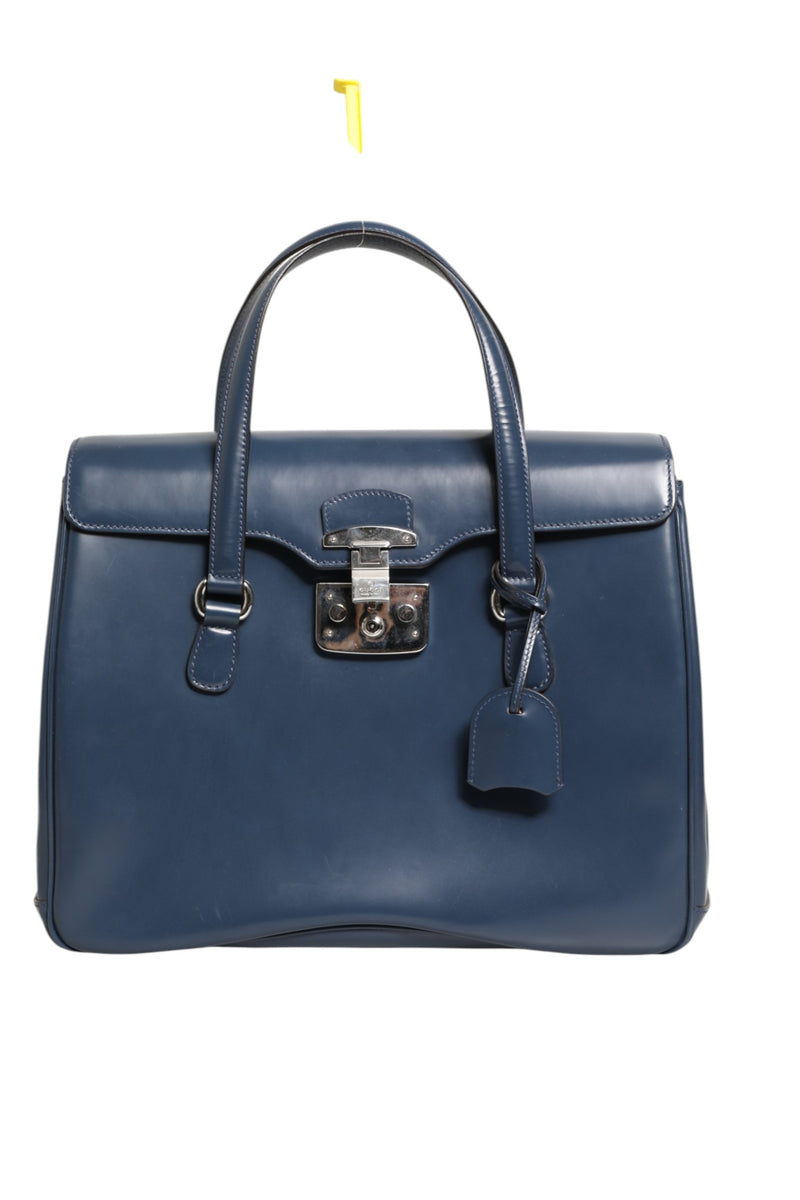 Gucci Blue Smooth Leather Lady Lock Shoulder Bag