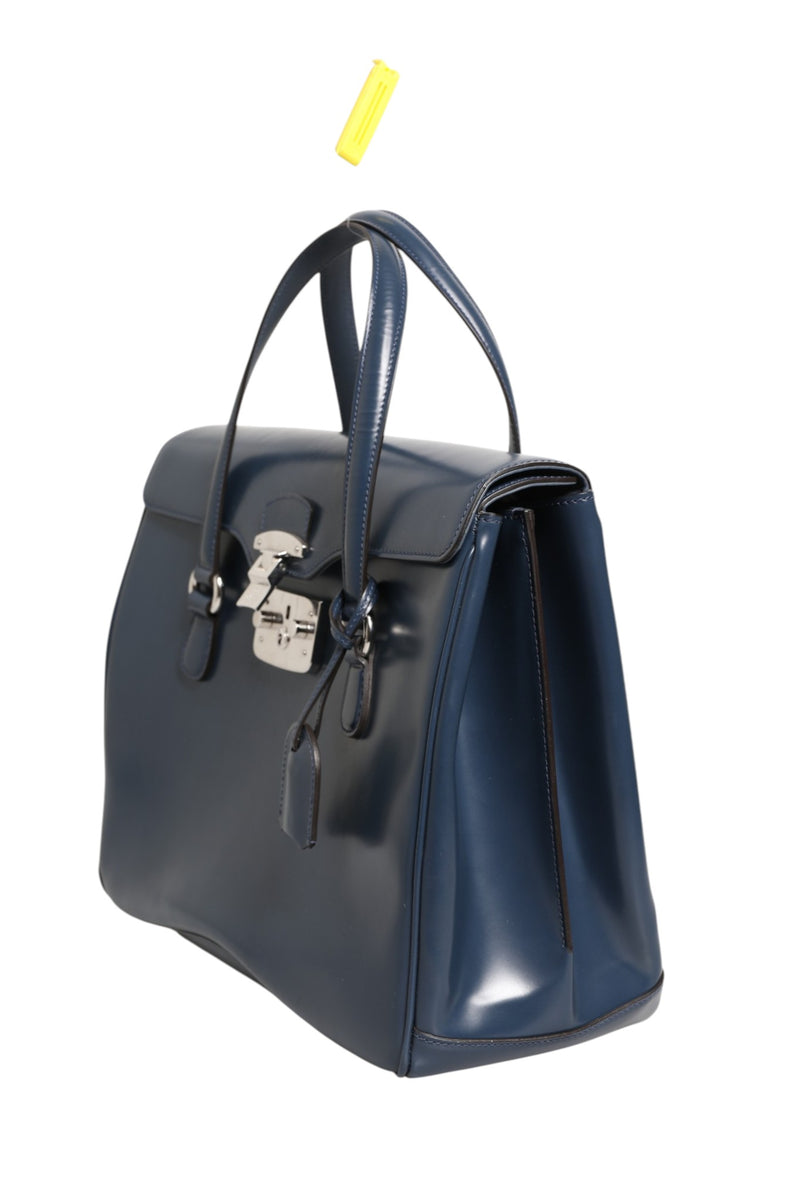 Gucci Blue Smooth Leather Lady Lock Shoulder Bag