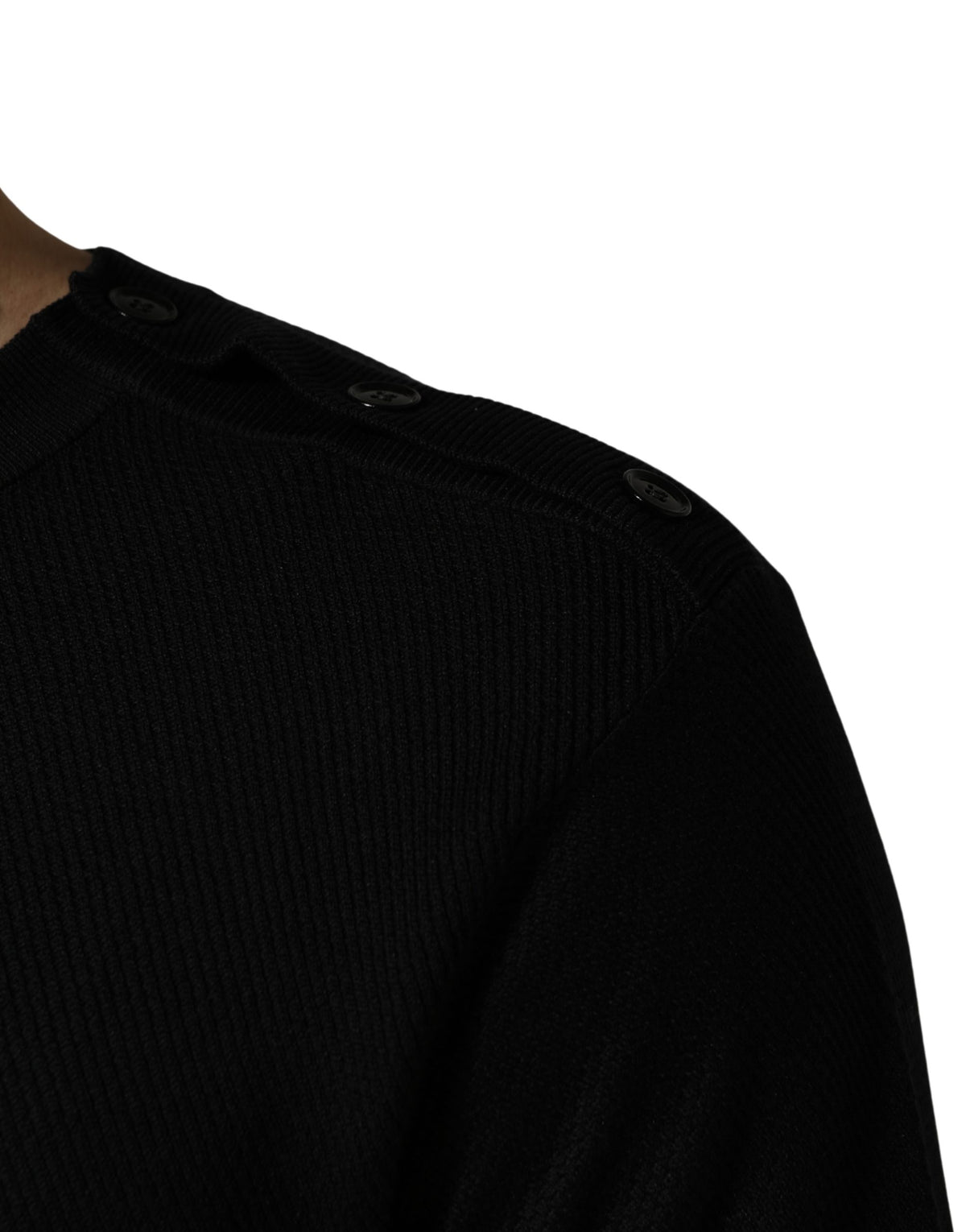 Pull Dolce & Gabbana col rond noir à manches longues