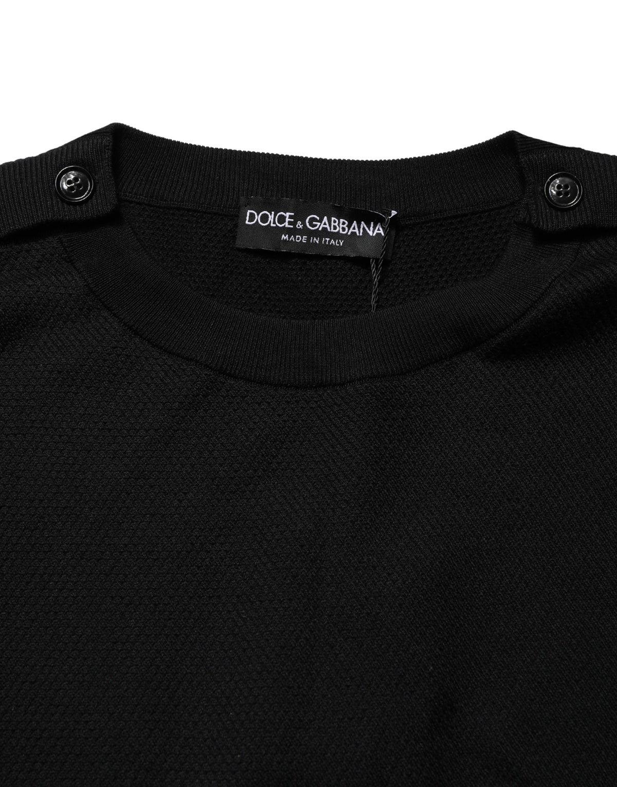 Pull Dolce & Gabbana col rond noir à manches longues