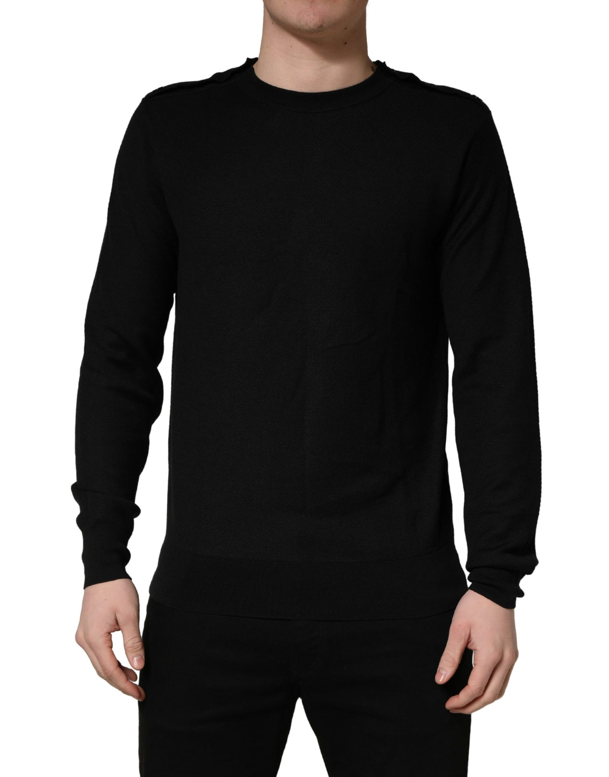 Pull Dolce & Gabbana col rond noir à manches longues