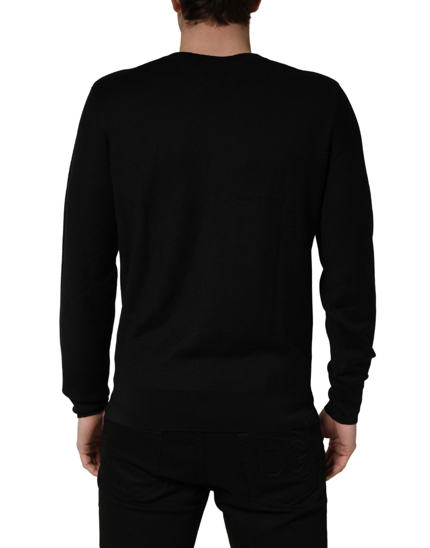 Dolce & Gabbana Zwarte Ronde Hals Lange Mouw Trui