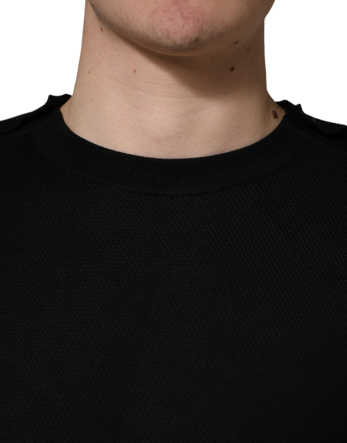 Pull Dolce & Gabbana col rond noir à manches longues