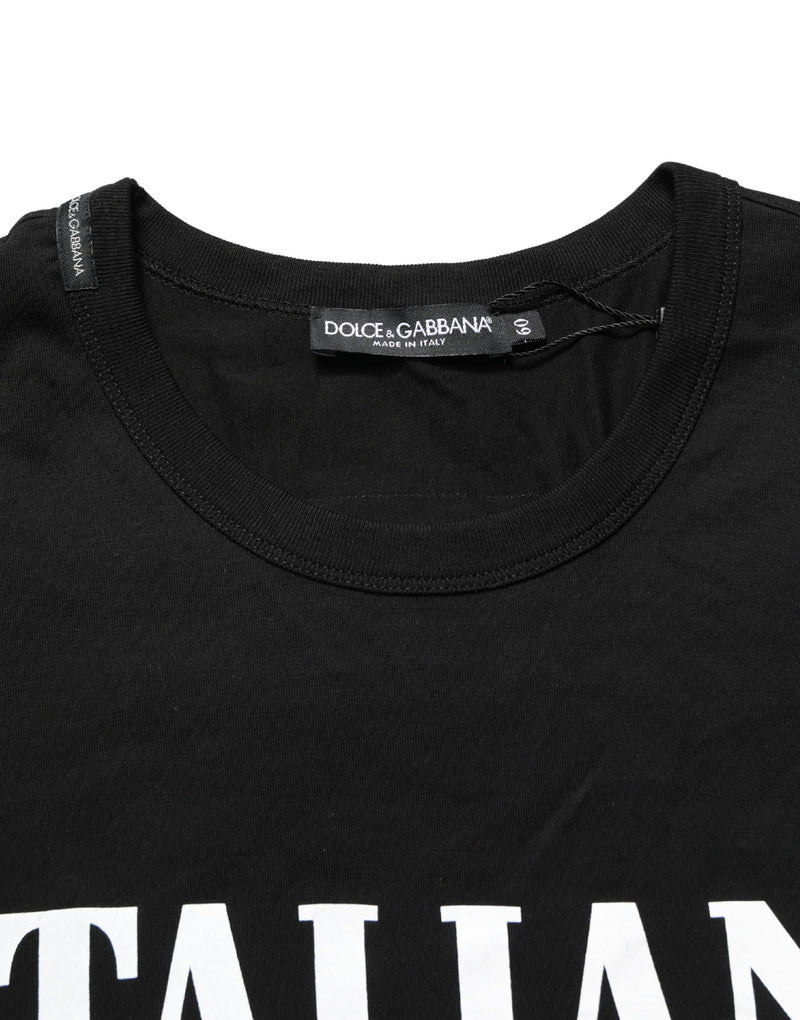 T-shirt à col ras du cou en coton à imprimé camouflage noir Dolce & Gabbana