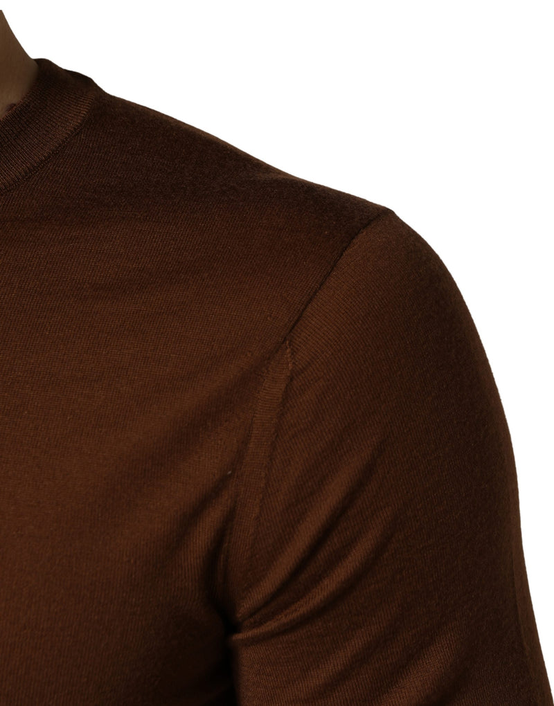 Pull en Cachemire Marron à Col Rond pour Homme Dolce & Gabbana