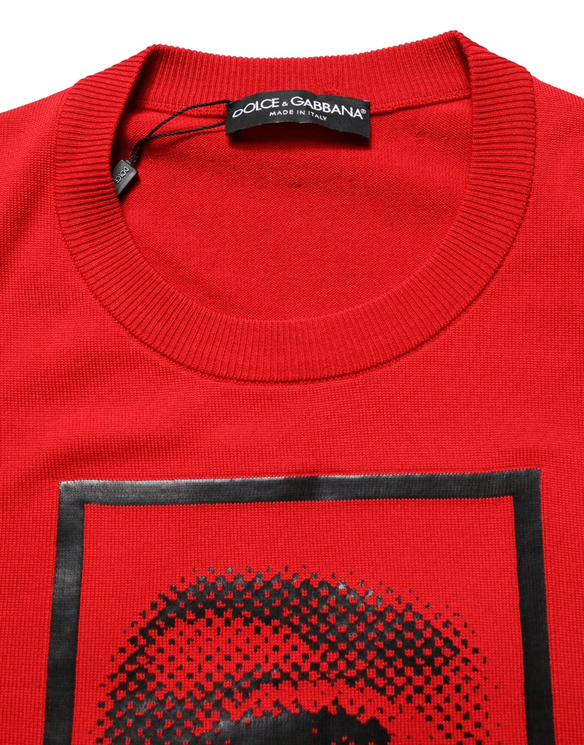 Pull en tricot à col ras du cou et imprimé œil rouge Dolce & Gabbana