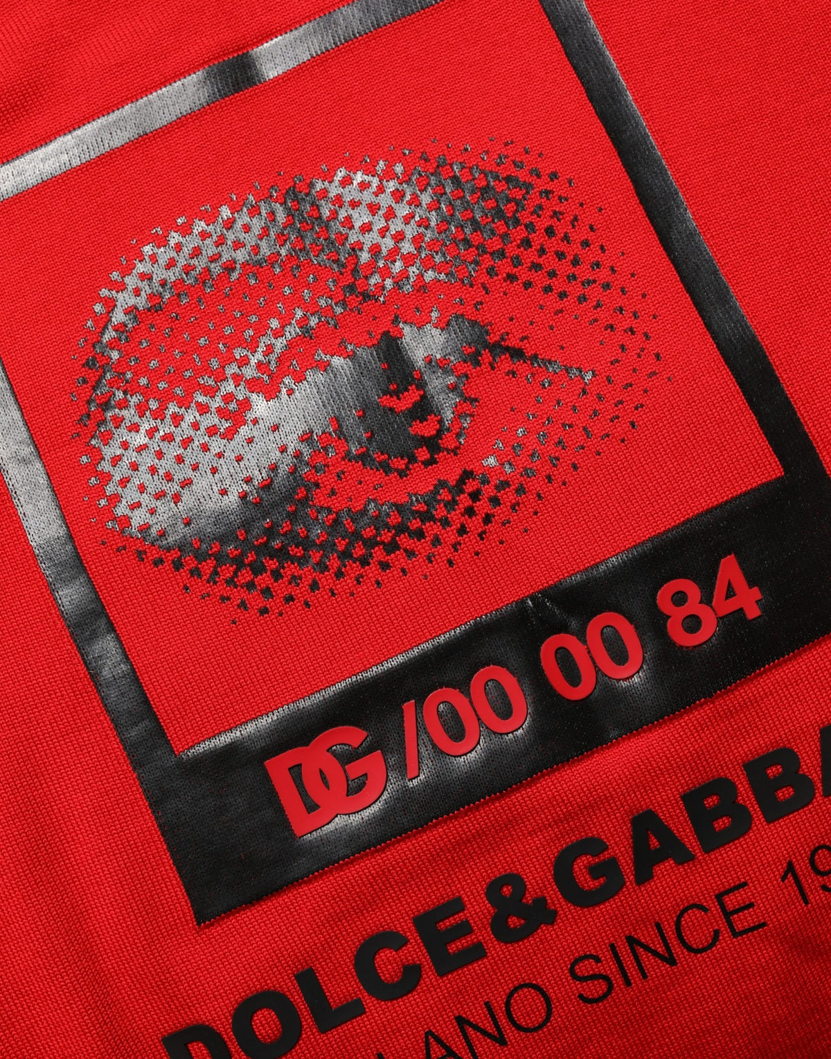 Pull en tricot à col ras du cou et imprimé œil rouge Dolce & Gabbana