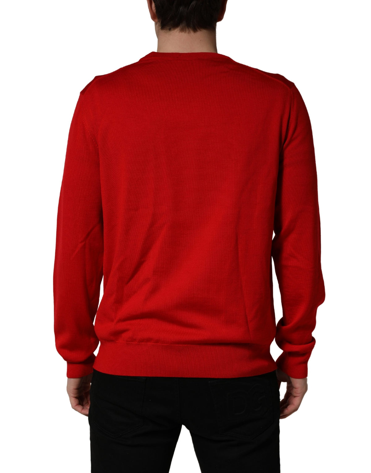 Pull en tricot à col ras du cou et imprimé œil rouge Dolce & Gabbana
