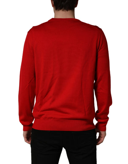 Dolce & Gabbana Rode Trui met Ronde Hals en Oogprint