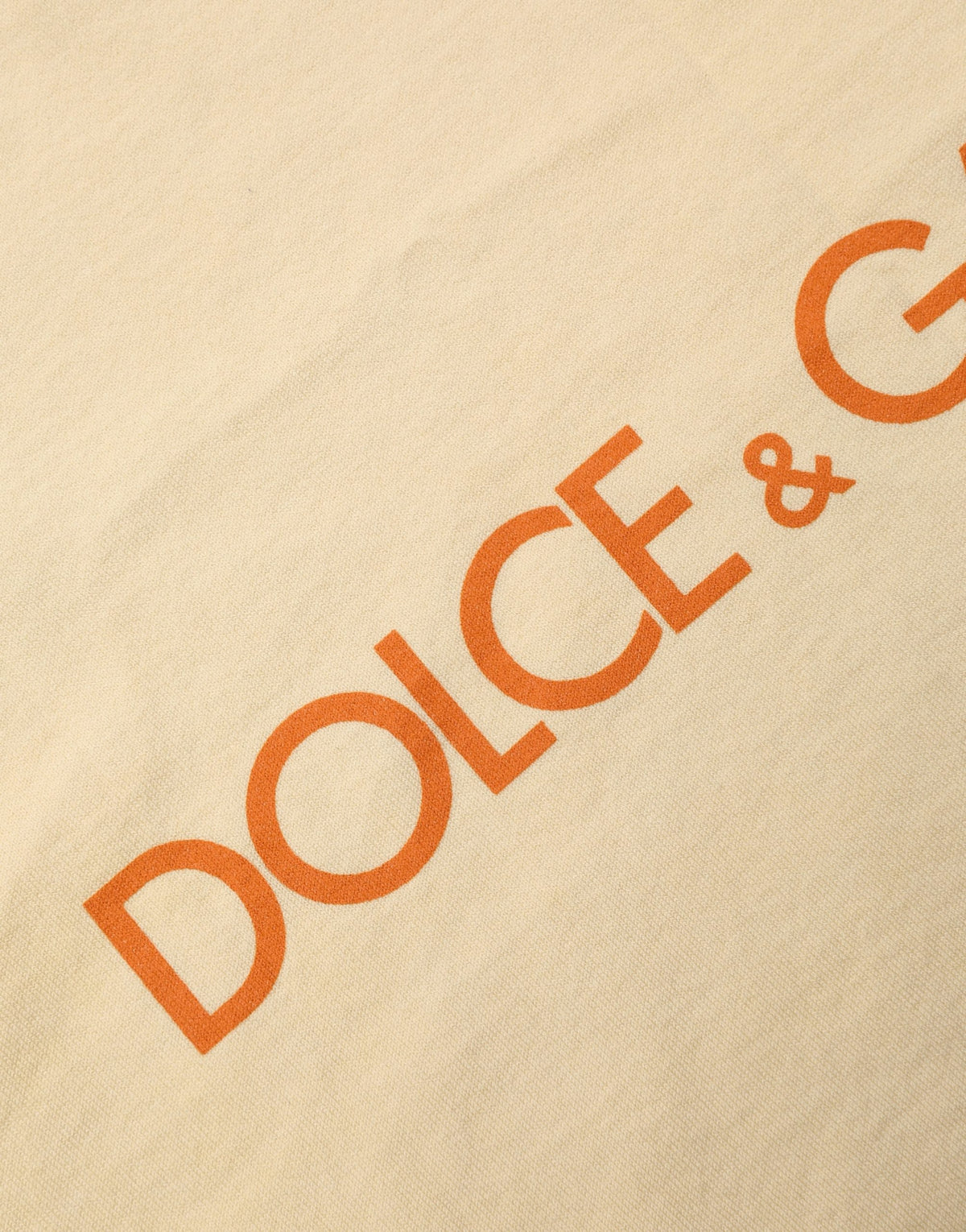 T-shirt ras du cou en coton imprimé logo jaune Dolce & Gabbana