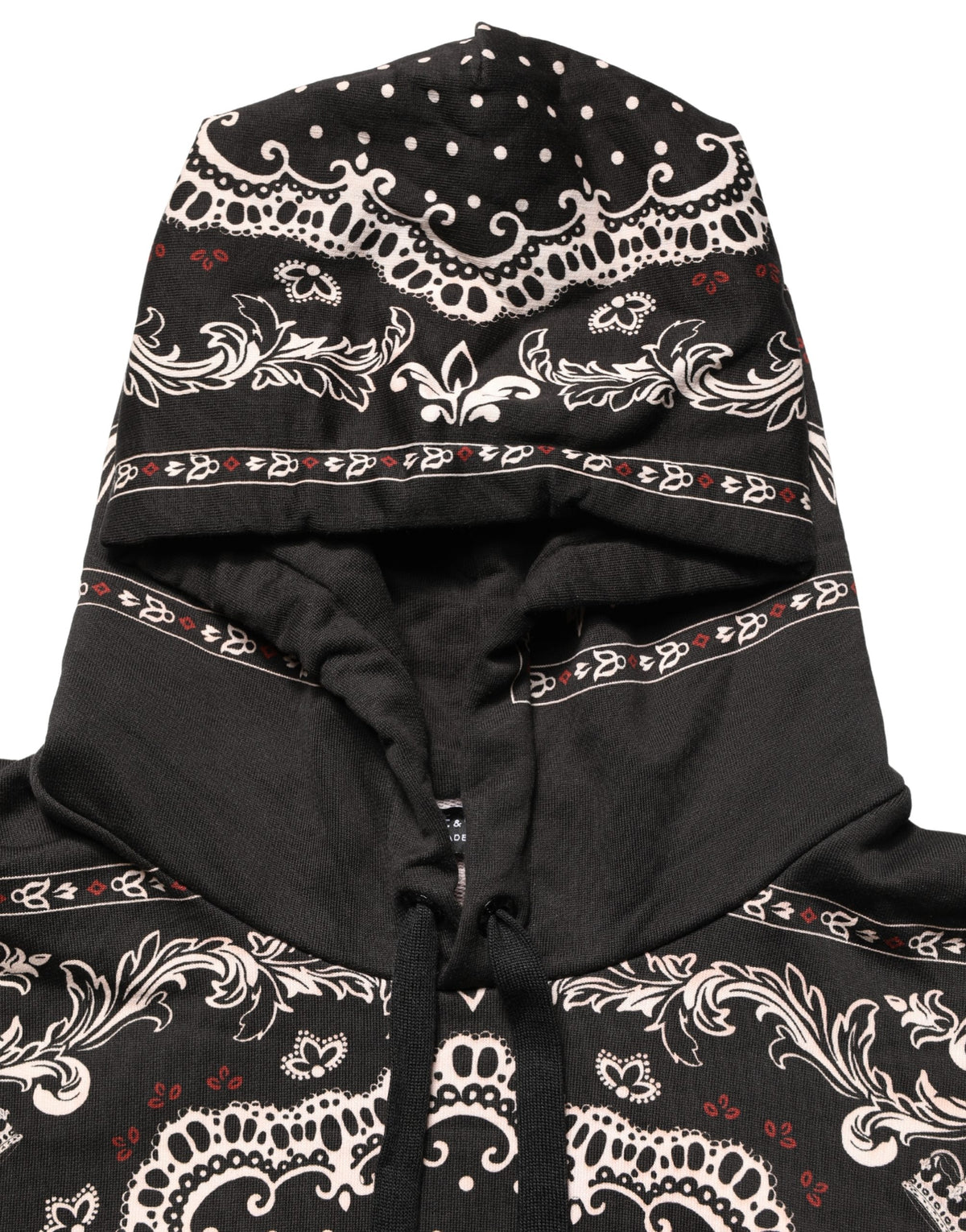 Sweat à capuche pour homme Dolce & Gabbana en coton imprimé bandana noir