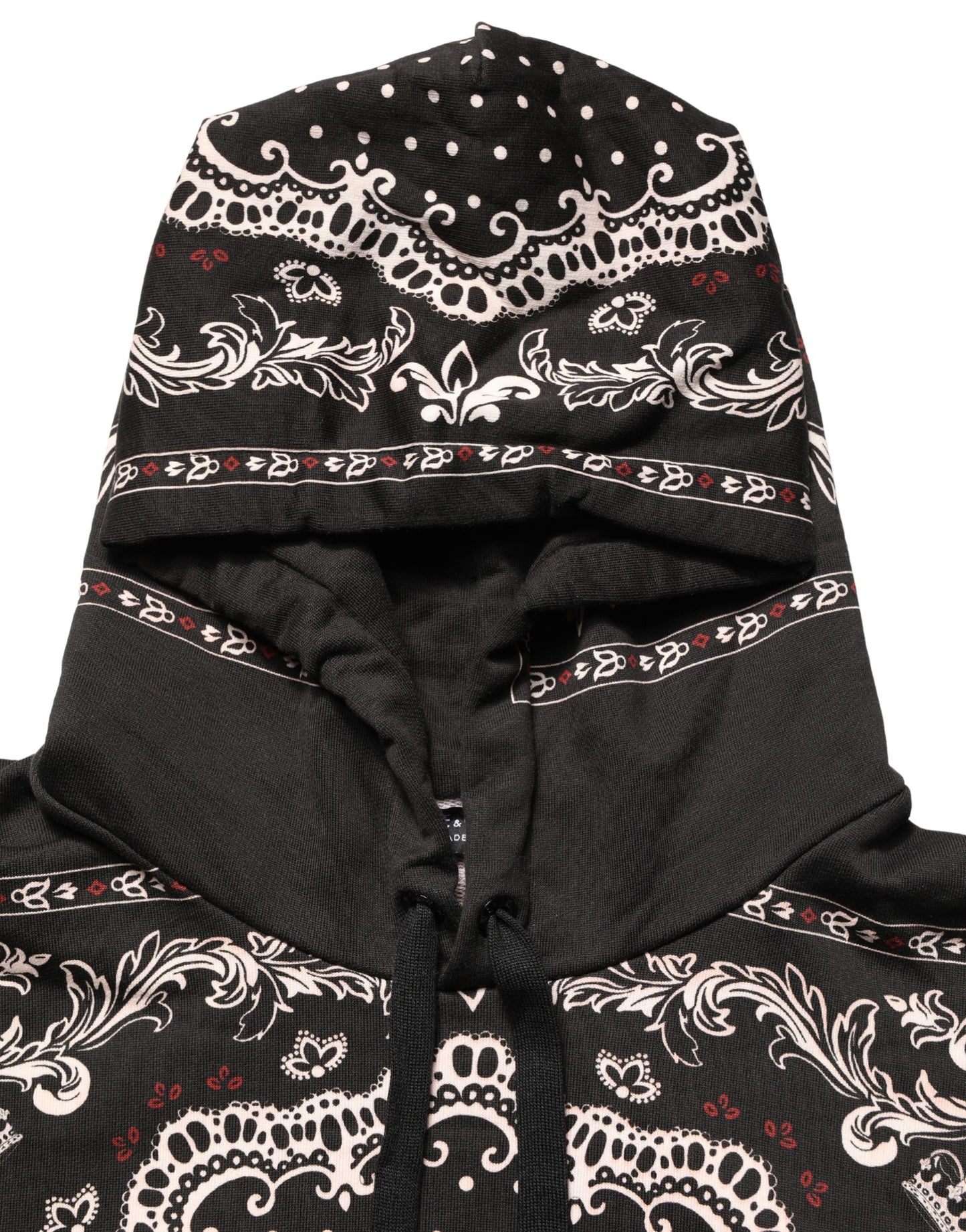 Dolce & Gabbana Zwarte Bandana Print Katoenen Hoodie voor Heren