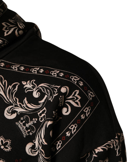 Dolce & Gabbana Zwarte Bandana Print Katoenen Hoodie voor Heren