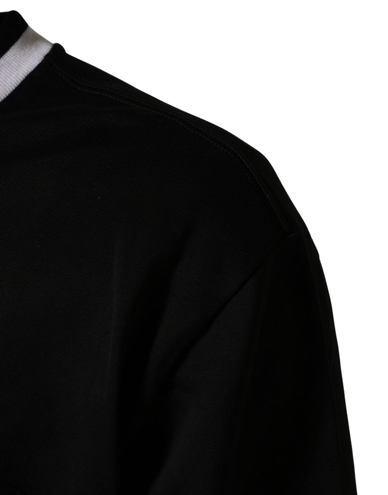 Dolce & Gabbana Zwarte Katoenen Sweatshirt Trui met DG-logoprint