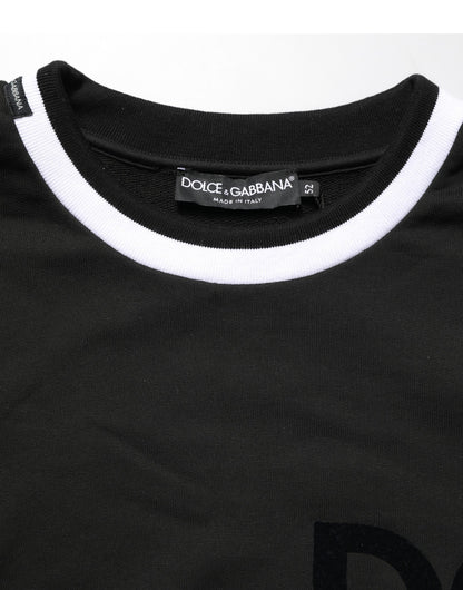 Dolce & Gabbana Zwarte Katoenen Sweatshirt Trui met DG-logoprint