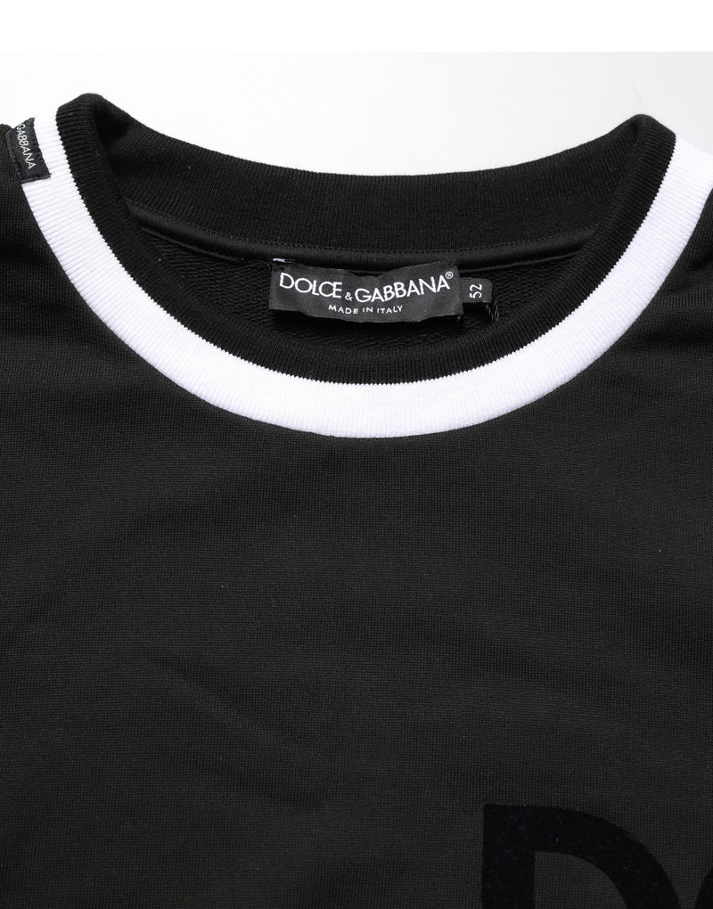 Dolce & Gabbana Zwarte Katoenen Sweatshirt Trui met DG-logoprint