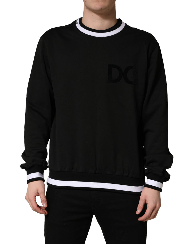 Dolce & Gabbana Zwarte Katoenen Sweatshirt Trui met DG-logoprint
