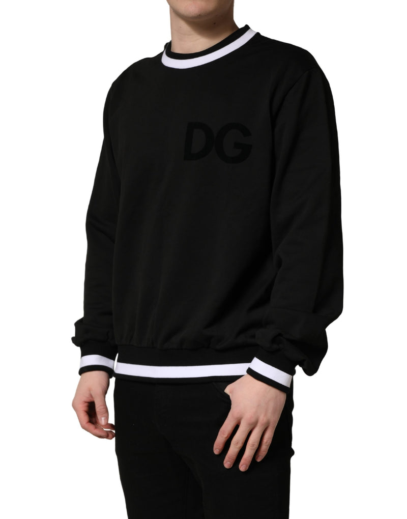 Dolce & Gabbana Zwarte Katoenen Sweatshirt Trui met DG-logoprint