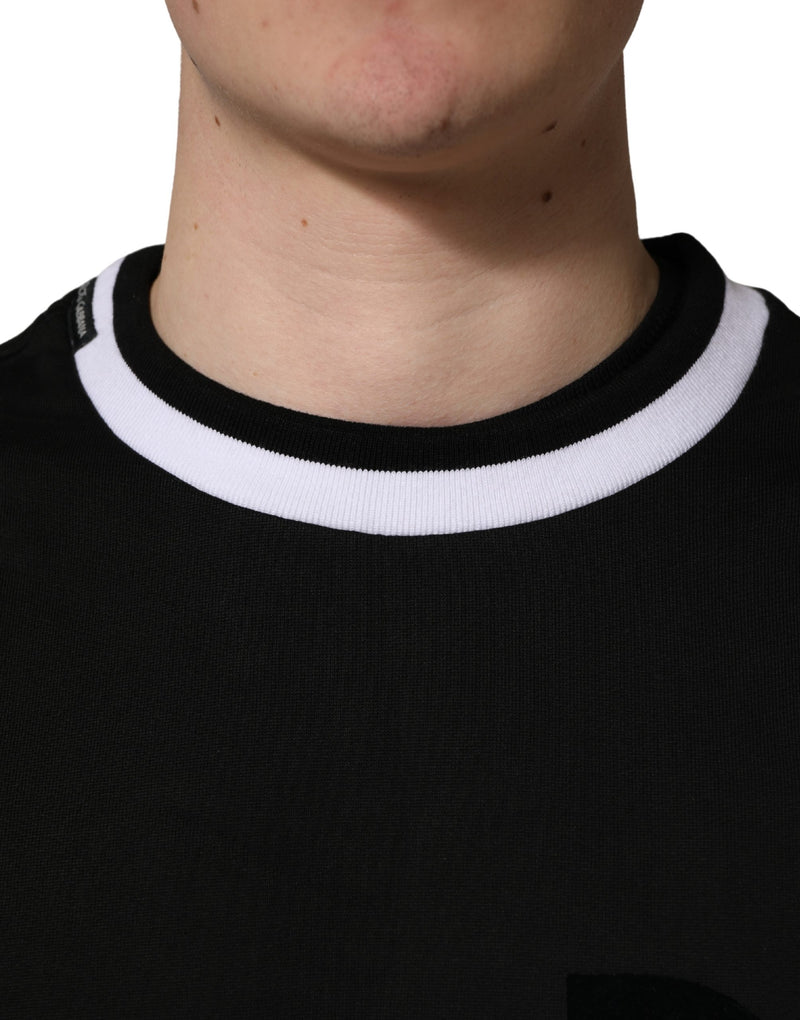 Dolce & Gabbana Zwarte Katoenen Sweatshirt Trui met DG-logoprint