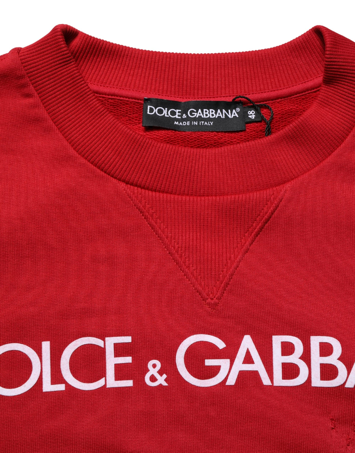 Dolce & Gabbana Sweat-shirt en jersey de coton rouge à logo DG