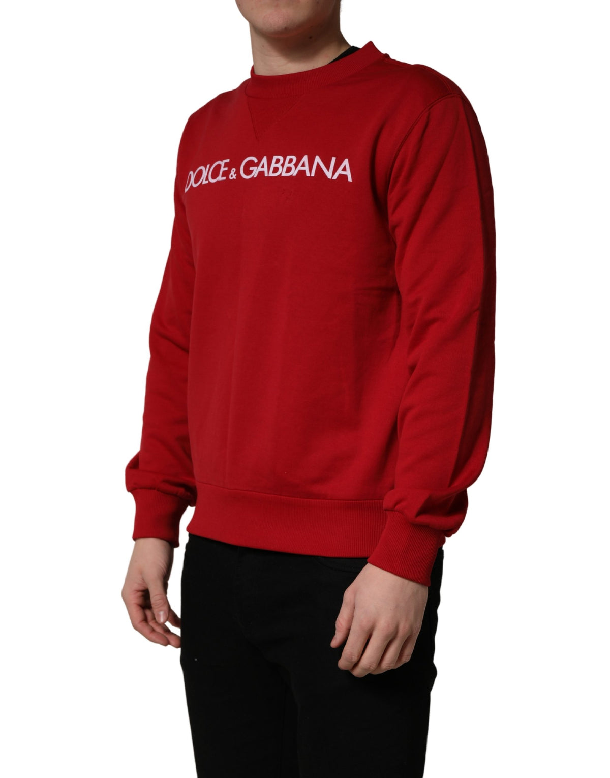 Dolce & Gabbana Sweat-shirt en jersey de coton rouge à logo DG