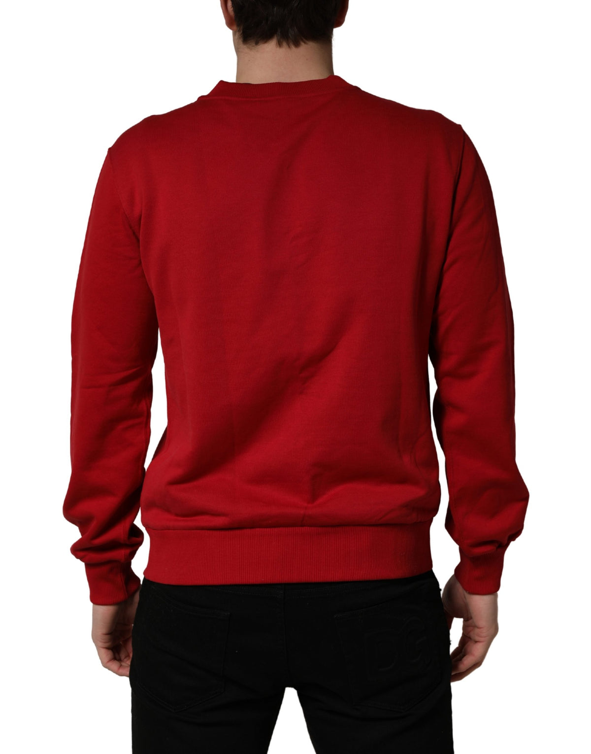 Dolce & Gabbana Sweat-shirt en jersey de coton rouge à logo DG
